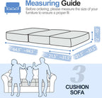 Couch Cushion Covers Individual Large Super Stretch Chenille (Softer Version) Sofa Cushion Covers, Couch Seat Covers Couch Slipcovers Furniture Protector (3 Piece, Light Grey)