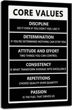 Inspirational Wall Art Office Wall Decor Motivational Positive Quotes Painting Picture Framed Inspirational Core Values Poster Painting Prints Artwork Home Living Room Classroom Decor[12" W X 18" H]