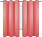 Coral Blackout Curtains 38 x 63 Inch Length/Set of 2 Curtain Panels/Thermal - Image 2