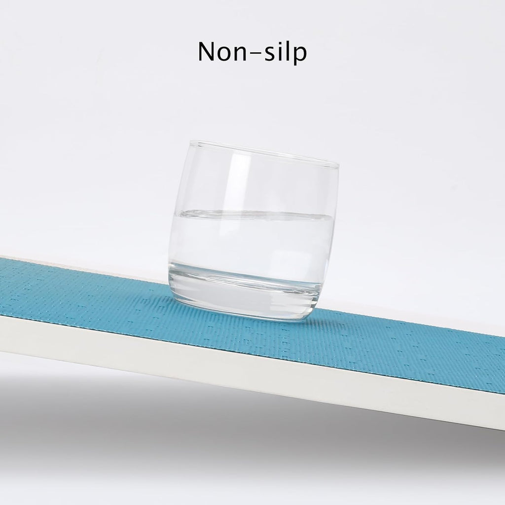 Myir JUN Placemats Set of 6, Vinyl Woven Placemats Place Mats Indoor Washable Table Mats Non-Slip Place mats for Dining Table (Blue, Set of 6)