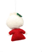 Hand Crafted Wool Felt Christmas or Winter Ornaments from Nepal, Mrs. Claus (GLG60040-01)