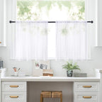 MIULEE 2 Panels Kitchen Tiers Half Window Sheer Curtains 29 X 36 Inch White | - Image 7