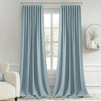 MIULEE Slate Blue Back Tab Blackout Curtains 52x108 Inch Long 2 Panels Set | - Image 9