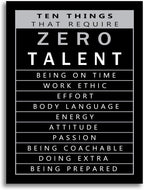 Inspirational Canvas Office Print Wall Art Ten Things That Require Zero Talent Poster Painting Modern Motivational Artwork Decor for Living Room Office Home Decor Wooden Framed[18" W x 24" H]