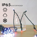 50L String Lights, LED Christmas Lights, 6" SPACING,Green Wire, Red and White