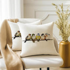 RABUSOFA 16x16 Watercolor Birds Pillows Decorative Throw Pillows Hand-Painted - Image 3