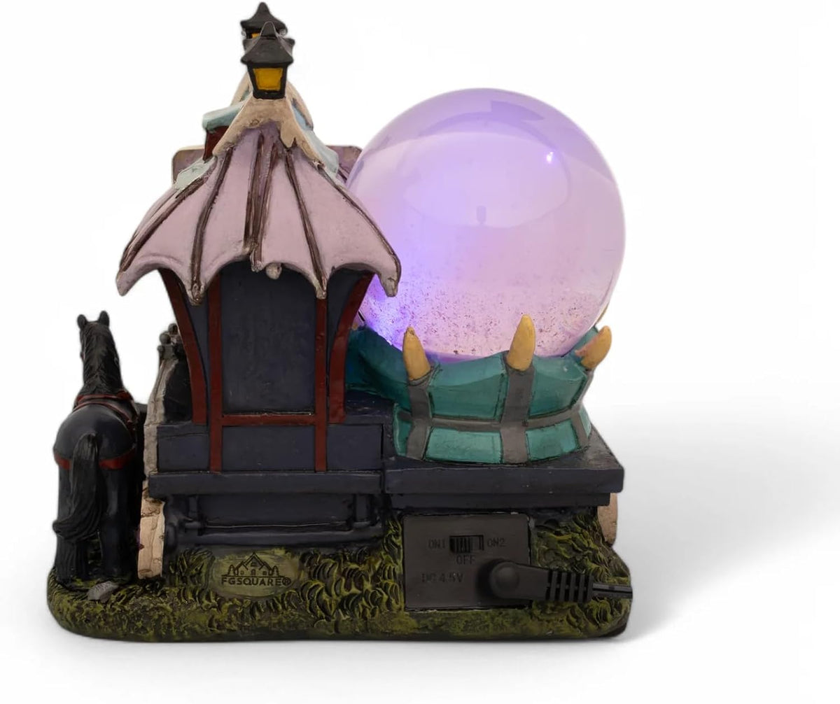 Madam Lenora's Tent of Wonder Halloween Village with Multicolor LED Lights & Swirling Iridescent Globe