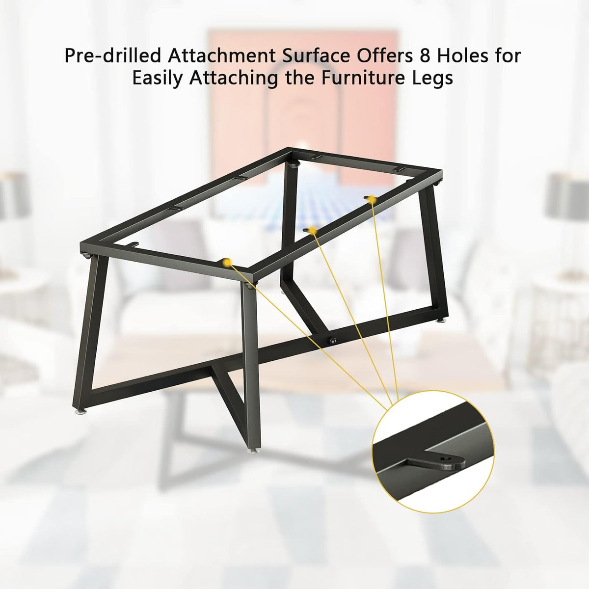 18 Inch Metal Coffee Table Legs, DIY Geometry Desk Base for Table Heavy Duty Furniture Legs for Office Modern Desks Night Stands, End Table, Bench, TV Stands, Etc