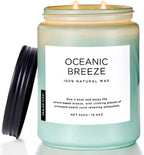 M&SENSE Candle Oceanic Breeze Scented, 19.4oz 110 Hour Long Lasting 2 Wick Pineapple & Mango Scent Natural Soy Candles for Home Scented for Stress Relief & Women/Men