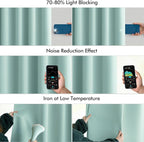 MIULEE Aqua Back Tab Blackout Curtains 52x108 Inch Long 2 Panels Set | Rod - Image 5