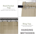 Taupe Sheer Curtain 90 Inches Long 2 Panels Set, Solid Filmy Drapes - Image 4