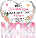 Mothers Day Gifts Best Mom Gifts -Gifts for Mom from Daughter Son - Best Mom Ever Gifts Unique Mother Birthday Acrylic Heart-Shaped Plaque Desk Decorations Present for Mom Christmas Anniversary