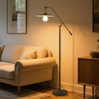 Bright Smart Floor Lamp with Remote Control and Bluetooth Dimming,Living Room Couch Corner Bedroom Office Library Study Reading Standing Lights, Adjustable Black Rustic Vintage Industrial Home Decor