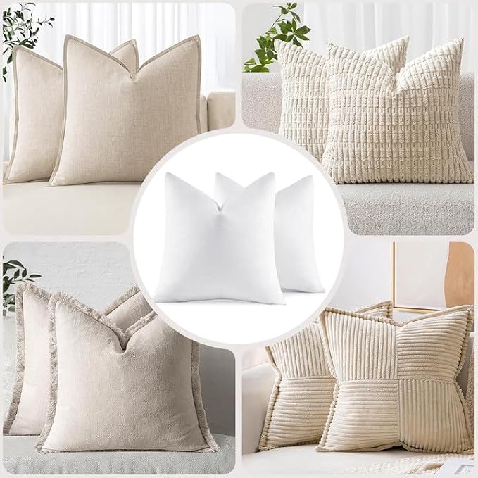 MIULEE 28x28 Euro Pillow Inserts, Double-Layer Down-Proof Cotton Cover - Image 7