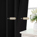 Joydeco 84 Inch Black Curtains 2 Panels Set, Room Darkening Drapes - Image 5
