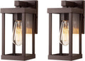 mirrea 11" Classic Outdoor Wall Sconce 1 Light in Oil Rubbed Bronze Rectangular Metal Frame and Clear Glass Shade Waterproof Porch Light Patio Light Pack of 2