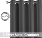 Yakamok Room Darkening Curtains 52x108 inch Long Charcoal Grey-Living Room | 2 - Image 2