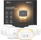 ZISUYU Plug-in LED Backlit Night Light with Motion Sensor & Dusk to Dawn Sensor, 10-60lm Dimmable Nightlight with Multi-Mode & Color-Changing, Ideal for Bedroom, Bathroom, Stairs, Hallway (6 Pack)