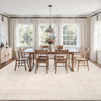 3x5 Area Rugs Living Room: Bedroom Neutral Washable Carpet Beige | Large - Image 9