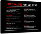 Inspirational Canvas Painting Wall Art Core Values Quote Motivational Wall Art Inspiring Poster Positive Motivational Framed Artwork Prints Picture for Living Room Office [18''Wx 24''H]