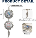 Memorial Car Rearview Ornament with Custom Names - My Mind Still Talks to You with Wing Charm Christmas Ornament Car Mirror Hanging Accessories Grieving Remembrance Sympathy Gift for Loss
