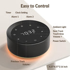 White Noise Sound Machine Alarm Clock 7 Colors Night Light Sound Machine for Adult/Baby 20 Soothing Sounds 31 Level Volume 6 Level Screen Brightness 5 Timer Set Memory Function Touch Control