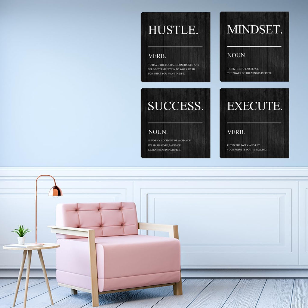 Motivational Wall Decor Canvas Framed Wall Art,Inspirational Office Quotes Canvas Home Decorations Wall Decor Artwork,Positive Quote Words Poster Wall Art for Company Living Room Bedroom 12”X12”X4