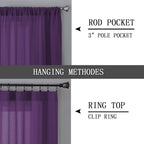 Tollpiz Short Sheer Curtains Linen Textured Living Room Curtain Sheers Light - Image 5