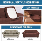 H.VERSAILTEX Real Velvet Plush 3 Piece Stretch Sofa Covers Couch Covers - Image 6