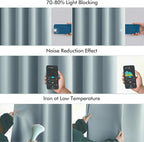 MIULEE Slate Blue Back Tab Blackout Curtains 52x90 Inch Long 2 Panels Set | Rod - Image 5