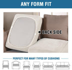 H.VERSAILTEX Velvet Stretch Couch Cushion Cover Plush Cushion Slipcover for Chair Loveseat Sofa Cushion Furniture Protector Seat Cushion Sofa Cover (2 Piece Medium Sofa Cushion Covers, Porcelain)