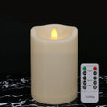 Large Outdoor Waterproof Flameless Candles with Remote and Timers, Battery Operated LED Flickering Pillar Candles, Long-Lasting, Ivory Plastic, D 4" x H 6", 1 Pack