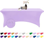 Spandex 6ft Waterproof Table Cover for Party,Wedding, Banquet, and Events(Lavender)