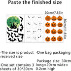 3 Sheets Glow in The Dark Halloween Window Clings Luminous Halloween Window Stickers Pumpkin Ghost Wall Decor Glowing Window Clings for Scary Halloween Theme Party Decorations