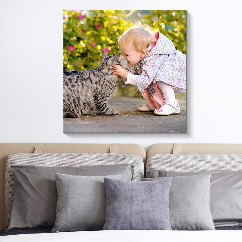 NWT Custom Canvas Prints with Your Photos for Pet/Animal, Personalized Canvas Pictures for Wall to Print Framed 12x12 inches