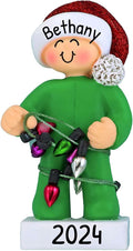 3D Toddler Ornaments for Christmas Tree 2025 - Green Pajama Ornament for Kids Ornament for Girl Personalized Christmas Ornaments for Kids Gifts for Boys Bedtime Keepsake Toddler Boy Decorations