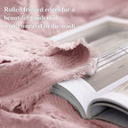 Simple&Opulence 100% Cotton Throw Blanket for Bed, Couch, Boho Luxury Geometric Knit Woven Blanket with Tassels Soft Lightweight Cozy Breathable, Vintage Farmhouse Decoration for All-Season(Pink)