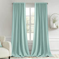 MIULEE Aqua Back Tab Blackout Curtains 52x108 Inch Long 2 Panels Set | Rod by MIULEE