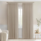 MIULEE Taupe Back Tab Blackout Curtains 52x72 Inches Long 2 Panels Set | Rod - Image 9
