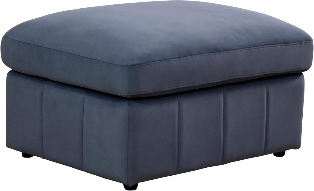 Ottoman Rectangular Storage Ottoman Bench, Flannel Footrest Stool Footstool with Lid for Living Room, Bedroom, Entryway, Gray Blue, 38"x30"x22"