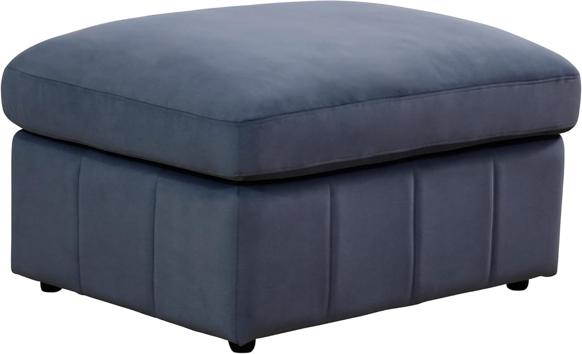 Ottoman Rectangular Storage Ottoman Bench, Flannel Footrest Stool Footstool with Lid for Living Room, Bedroom, Entryway, Gray Blue, 38"x30"x22"