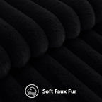 decorUhome Fall Faux Fur Throw Pillow Covers 22x22 Set of 2 Black | Decorative - Image 2