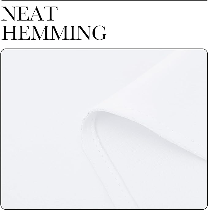 NICETOWN White Lightweight Fabric Curtain Panels, 48 inch Length, Non-Blackout - Image 6