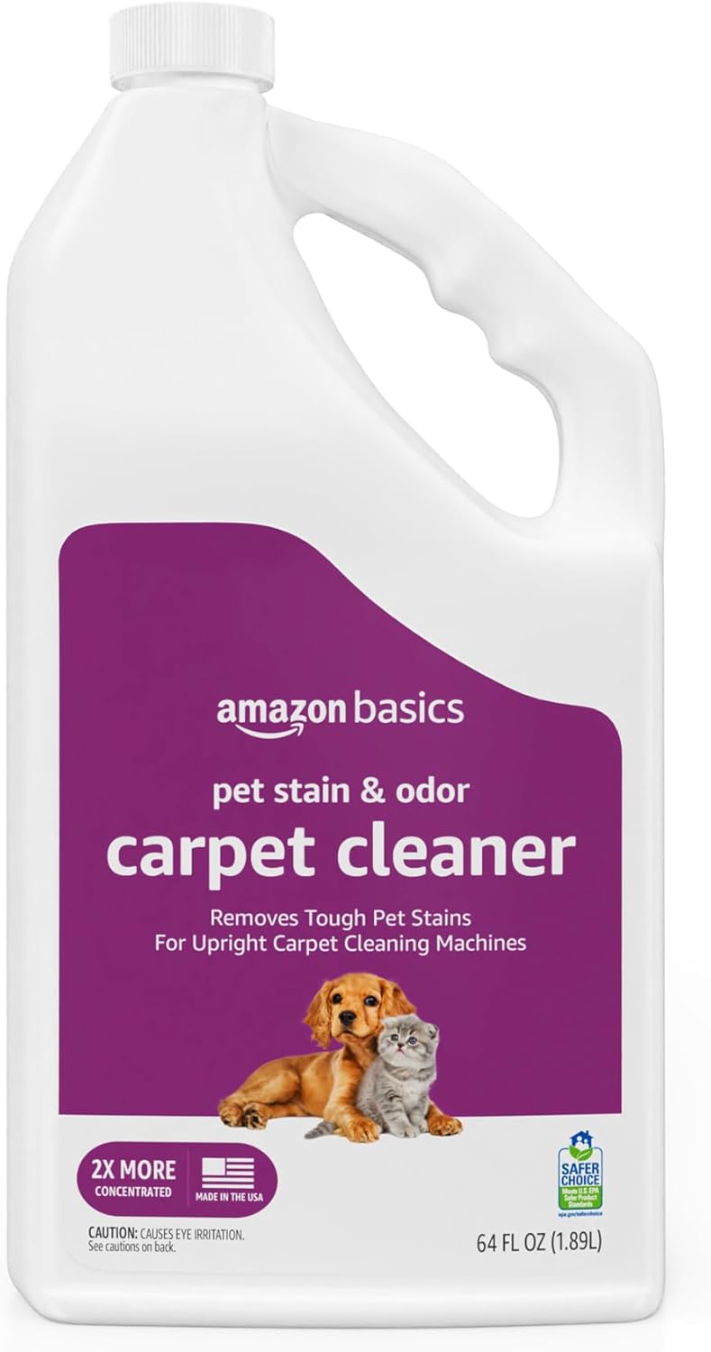 Amazon Basics Pet Stain Remover, Carpet Cleaner, Fresh Scent, 64 fl oz