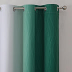 Green and Greyish White Blackout Curtains 42Wx54L 2 Panels | Ombre Curtains - Image 4