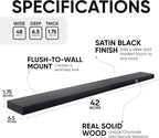 Homeforia Floating Black Shelf 42 inch, High End Solid Real Wood 42 inches Long Floating Shelves for Wall, Black Wooden 42inch Large Floating Shelves, Heavy Duty Bracket, 42 X 6.5 X 1.75 in, Set of 2