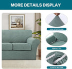 Turquoize 3 Piece Sofa Covers for 2 Cushion Couch Sofa Slipcover Soft Couch - Image 4