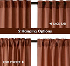 MIULEE Burnt Orange Fall Kitchen Curtain 24 Inches Long 2 Panels Farmhouse | - Image 4