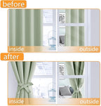 Blackout Curtains for Bedroom, 52 x 54 Inches Long, Seafoam Green | Thermal - Image 4