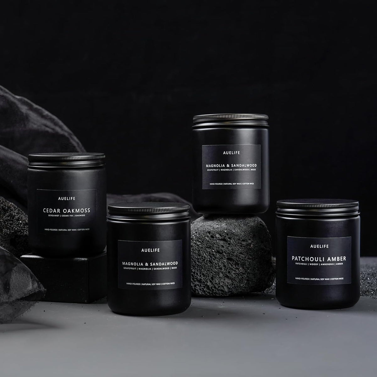Scented Candles Set | Gifts for Men - 4 Pack Men Candle Set, Masculine Candle, Soy Candles for Home Scented, Gift for Dad Fathers Day -Scent of Cedar Oakmoss/Pine&Clove/Patchouli/Sandalwood